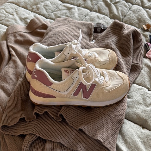New Balance Shoes - New Balance Women's Beige and Mauve Sneakers